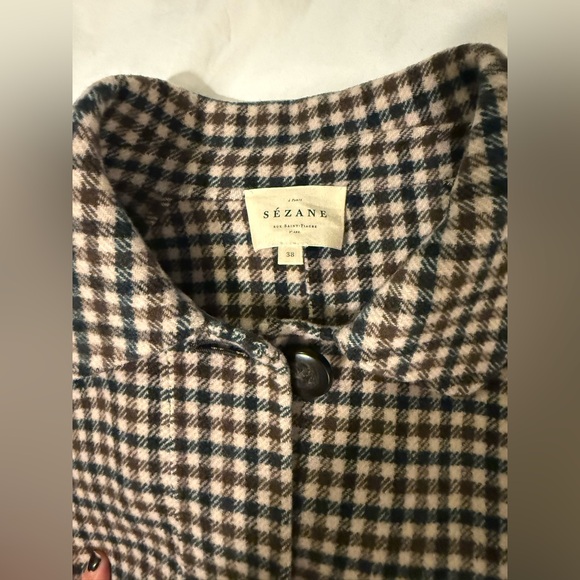 Sézane Clyde Wool in Green and Brown Check! - Picture 4 of 8